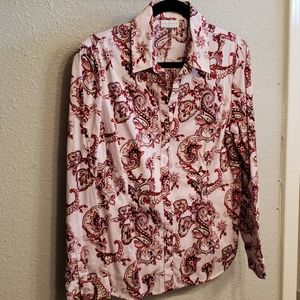 Long sleeve soft pink blouse